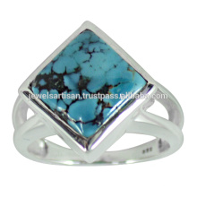 Tibetan Turquoise Gemstone 925 Sterling Silver Ring Jewelry